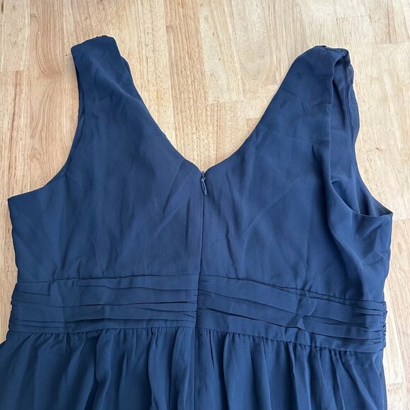 Lulus Thoughts of Hue Navy Blue Surplice Maxi Dress 1X Wedding Bridesmaid - Picture 4 of 6